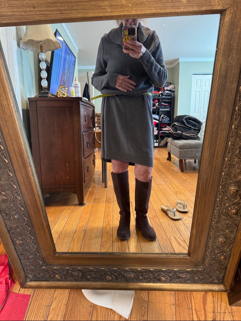 Ann Taylor Charcoal Gray Ribbed Knit Sweater